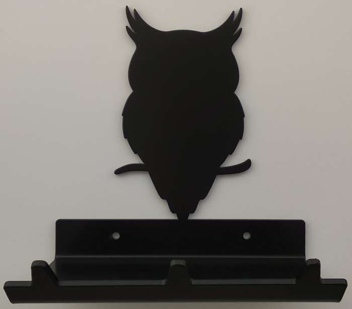 Eboy Steel Owl Key Rack with Tray - 3 Hooks - Black