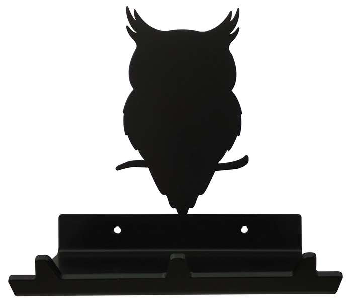 Eboy Steel Owl Key Rack with Tray - 3 Hooks - Black