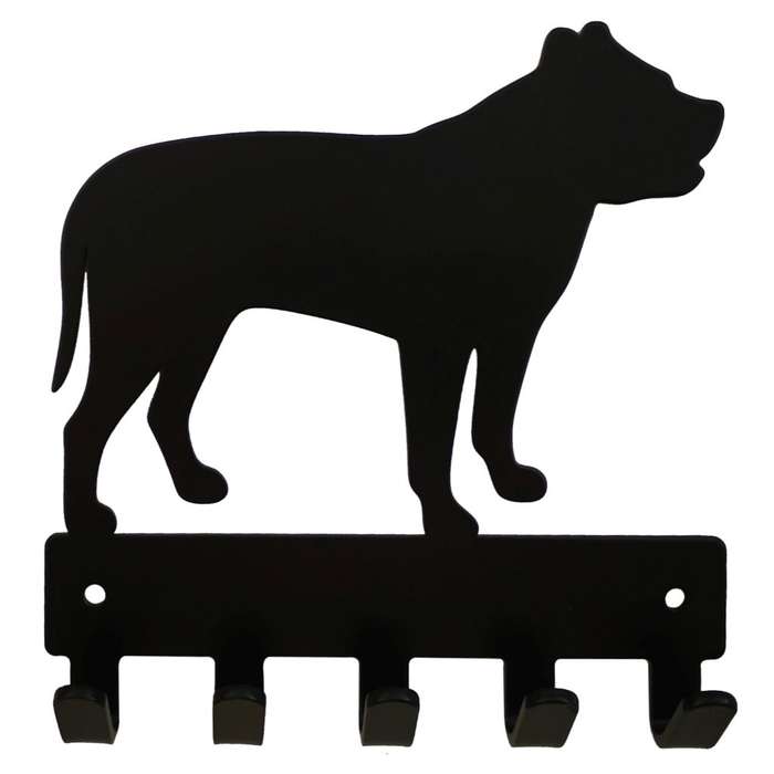 Eboy Steel Pitbull Key Rack or Leash Hanger - 5 Hooks - Black