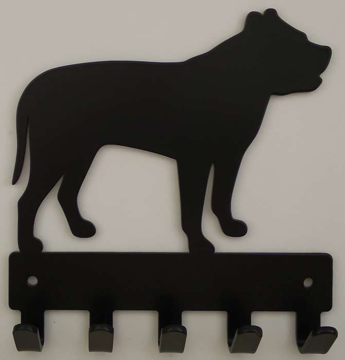 Eboy Steel Pitbull Key Rack or Leash Hanger - 5 Hooks - Black