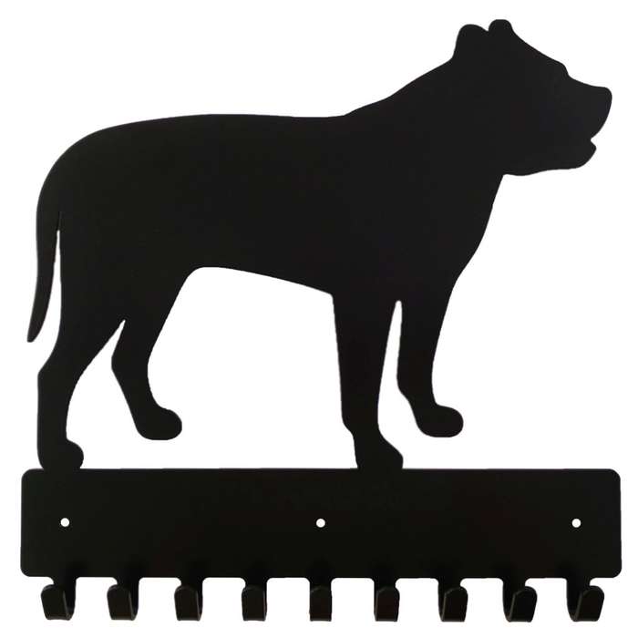 Eboy Steel Pitbull Key Rack or Leash Hanger - 9 Hooks - Black