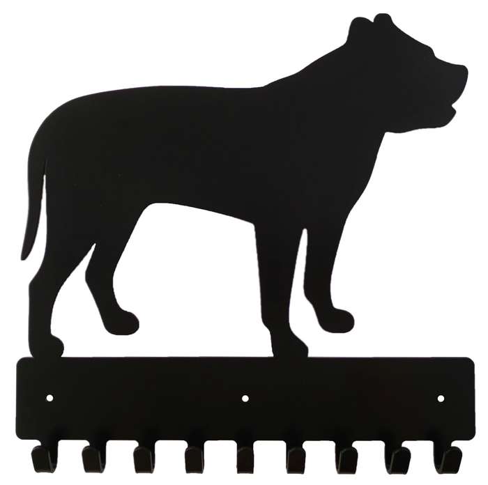 Eboy Steel Pitbull Key Rack or Leash Hanger - 9 Hooks - Black