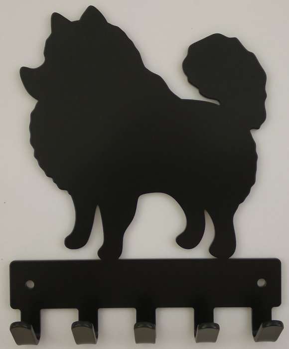 Eboy Steel Pomeranian Key Rack or Leash Hanger - 5 Hooks - Black