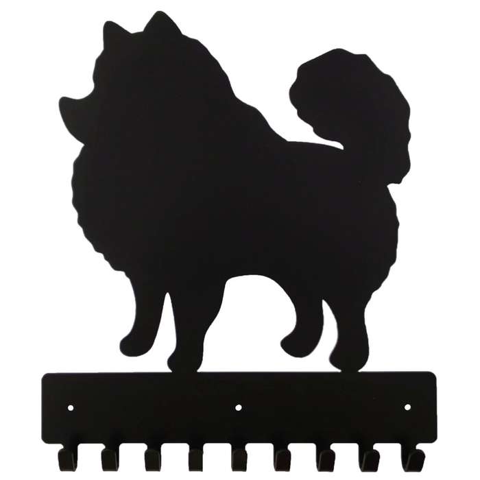 Eboy Steel Pomeranian Key Rack or Leash Hanger - 9 Hooks - Black