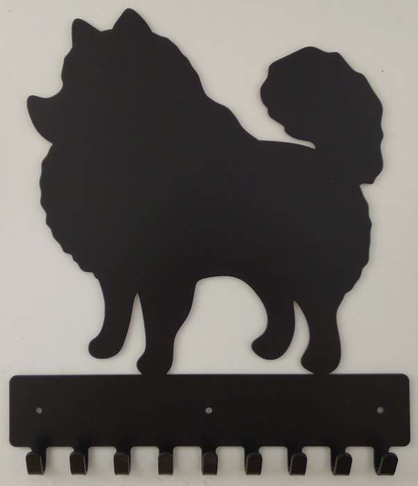 Eboy Steel Pomeranian Key Rack or Leash Hanger - 9 Hooks - Black