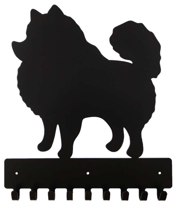 Eboy Steel Pomeranian Key Rack or Leash Hanger - 9 Hooks - Black
