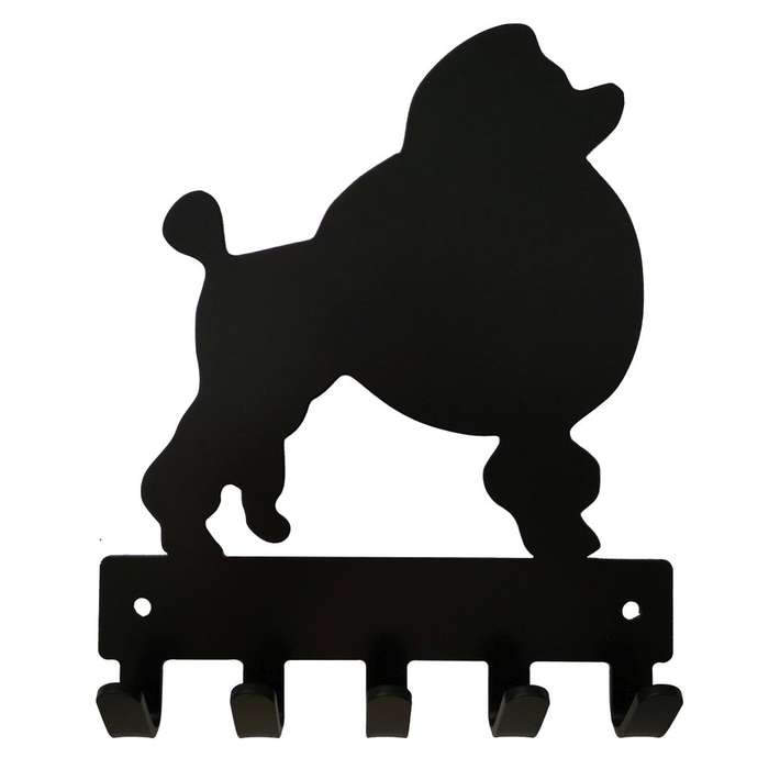 Eboy Steel Poodle Key Rack or Leash Hanger - 5 Hooks - Black