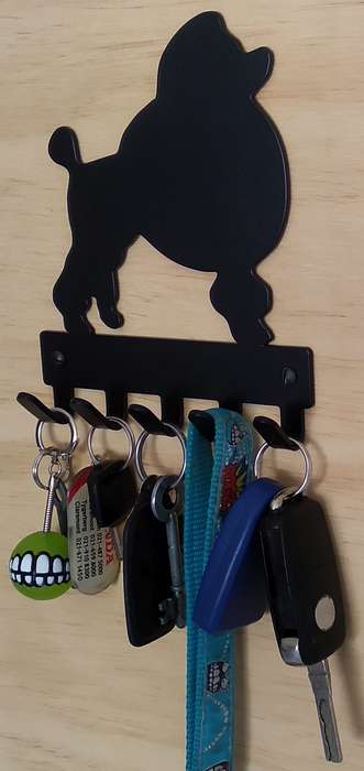 Eboy Steel Poodle Key Rack or Leash Hanger - 5 Hooks - Black