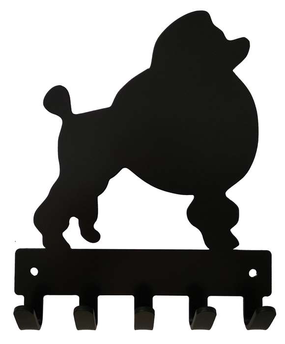 Eboy Steel Poodle Key Rack or Leash Hanger - 5 Hooks - Black