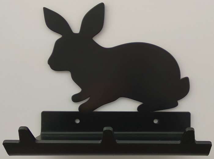 Eboy Steel Rabbit Key Rack with Tray - 3 Hooks - Black