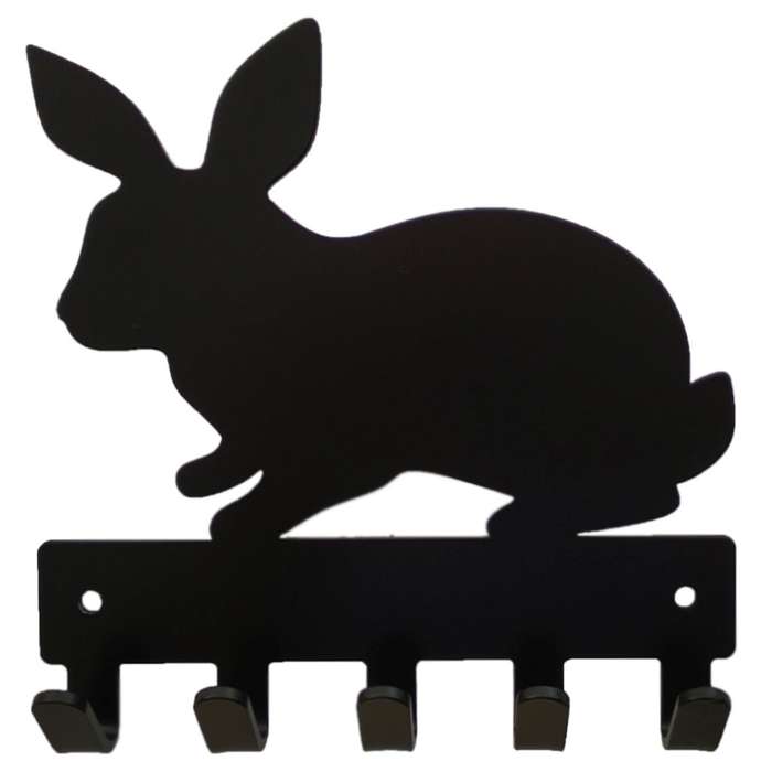 Eboy Steel Rabbit Key Rack or Leash Hanger - 5 Hooks - Black