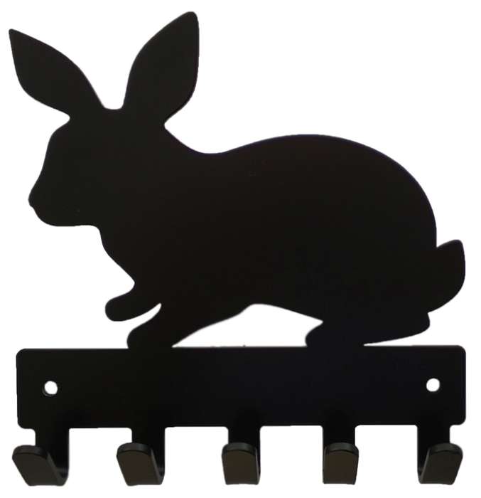 Eboy Steel Rabbit Key Rack or Leash Hanger - 5 Hooks - Black