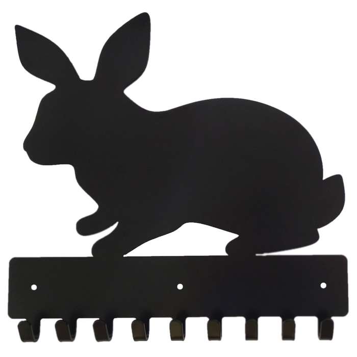 Eboy Steel Rabbit Key Rack or Leash Hanger - 9 Hooks - Black