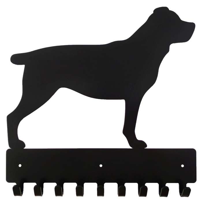 Eboy Steel Rottweiler Key Rack or Leash Hanger - 9 Hooks - Black