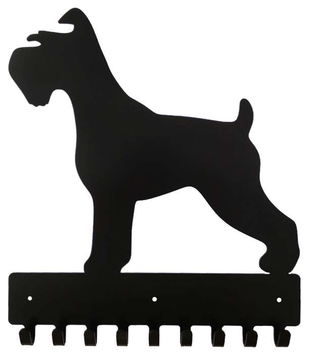 Eboy Steel Schnauzer Key Rack or Leash Hanger - 9 Hooks - Black