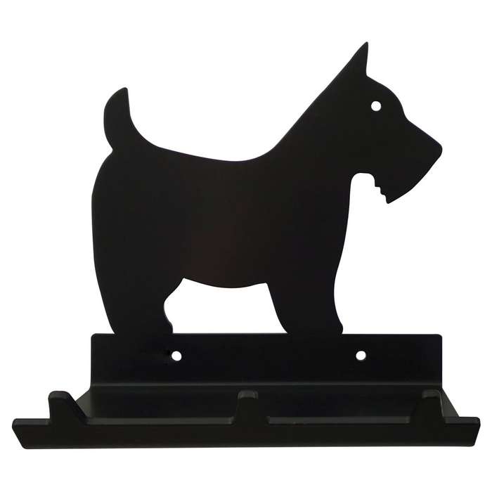 Eboy Steel Scottish Terrier Key Rack with Tray - 3 Hooks - Black