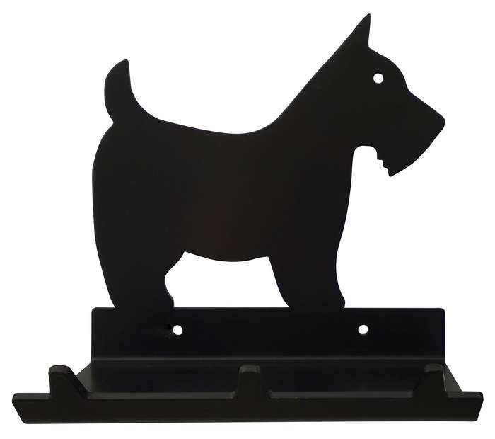 Eboy Steel Scottish Terrier Key Rack with Tray - 3 Hooks - Black