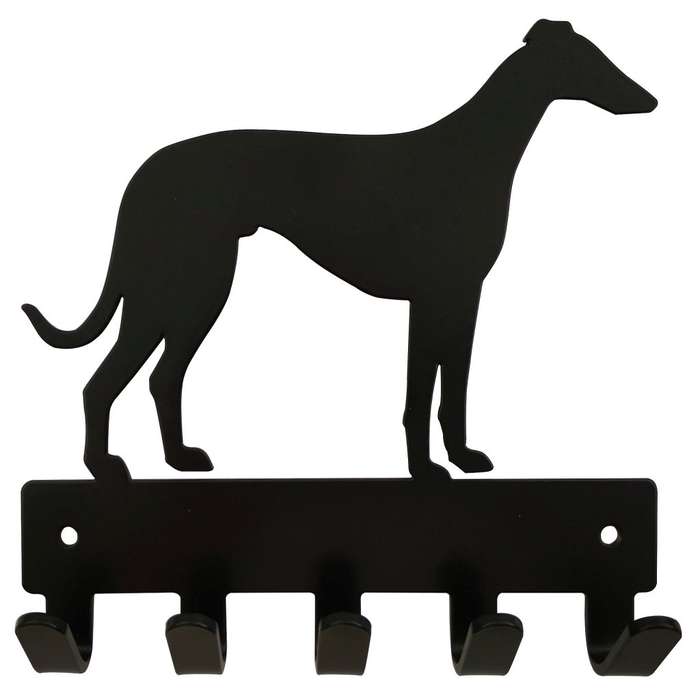 Eboy Steel Whippet Key Rack or Leash Hanger - 5 Hooks - Black