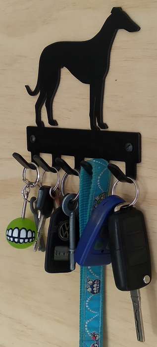 Eboy Steel Whippet Key Rack or Leash Hanger - 5 Hooks - Black