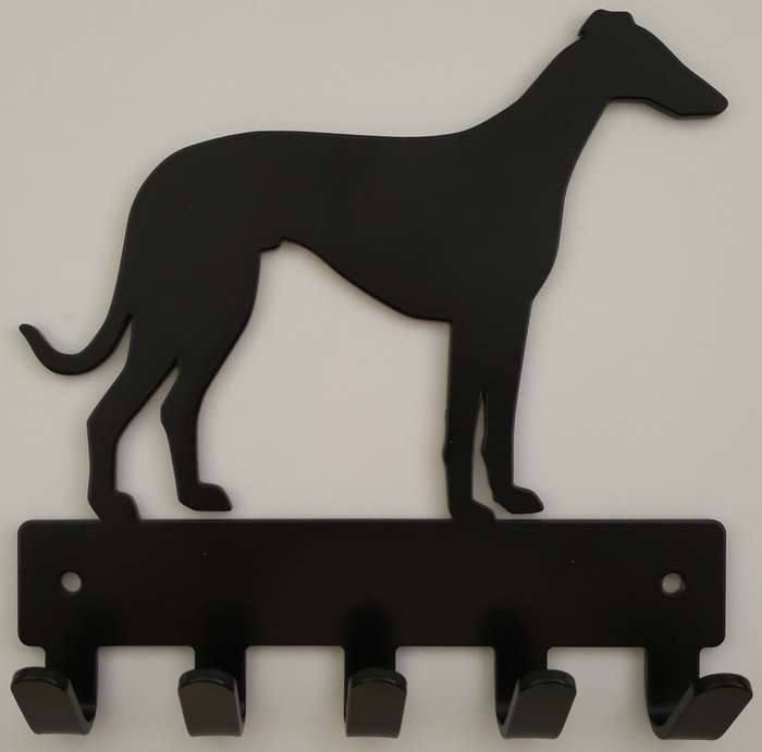 Eboy Steel Whippet Key Rack or Leash Hanger - 5 Hooks - Black