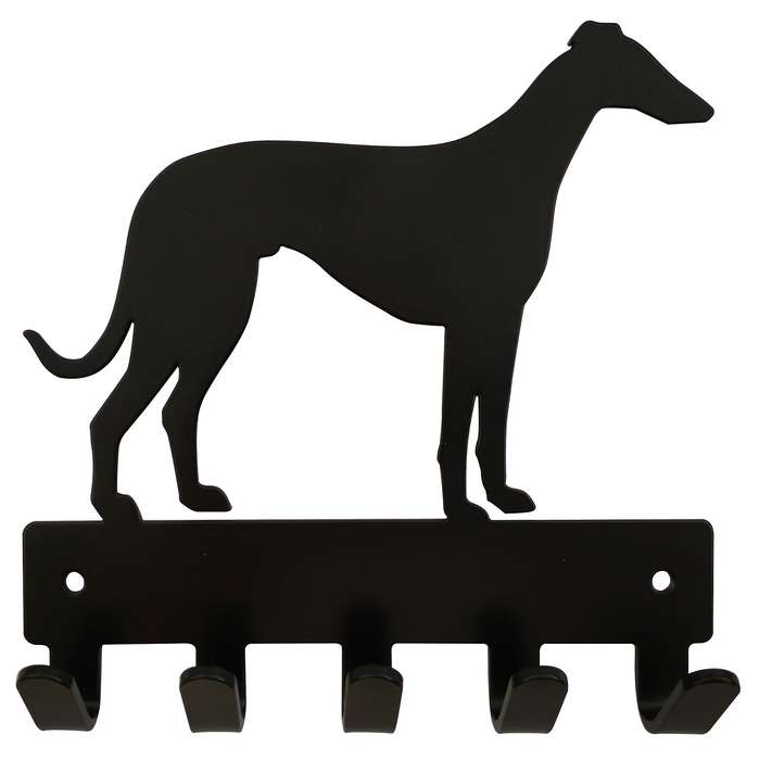 Eboy Steel Whippet Key Rack or Leash Hanger - 5 Hooks - Black