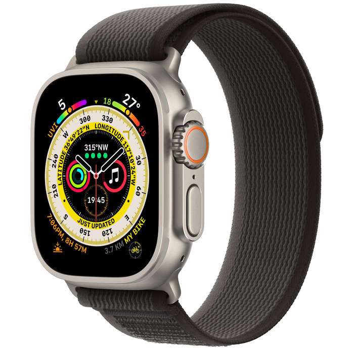 Apple Watch Ultra 2 49mm LTE Natural Titanium (12 Month Warranty) - With Black Nylon Straps