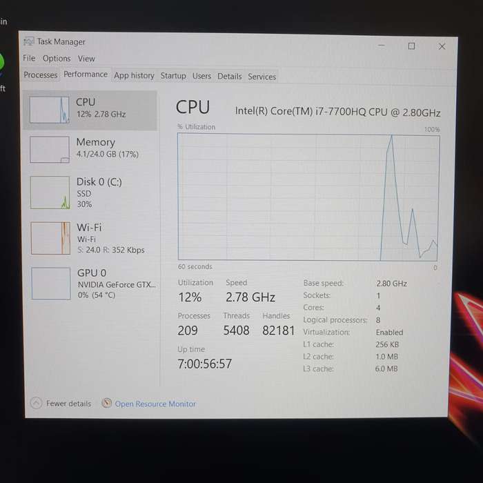 Asus GL503V "Core i7" 2.80GHz 24GB RAM 128GB SSD Black (6 Month Warranty) - Faulty Battery