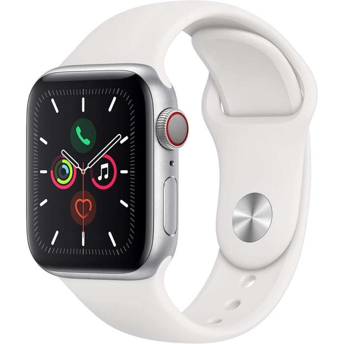 Apple Watch Series 5 40mm GPS Only Aluminium Silver (3 Month Warranty)  With White Straps