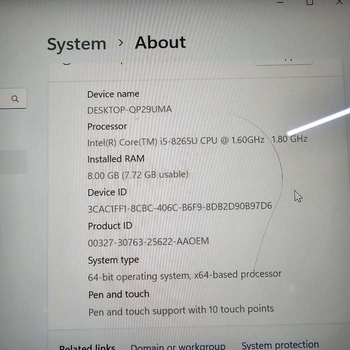 Asus Vivobook Flip 14 8th Gen Core i5 1.60GHz 8GB RAM 500GB SSD Cracked Screen Grey