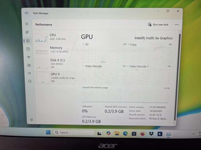 Acer Swift SF314-59 8GB RAM 512GB NVME SSD Silver - Hinge Damage