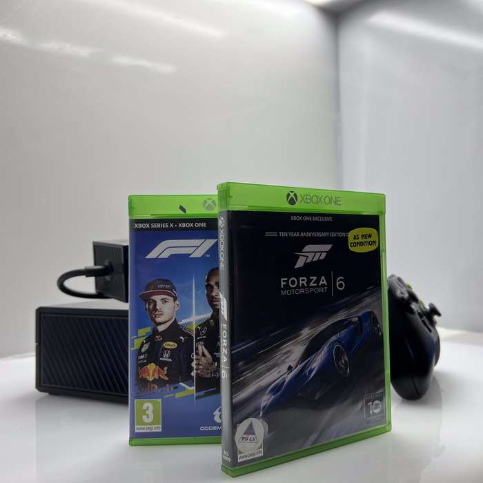 Xbox One 500GB Black + ThrustMaster Ferrari Steering Wheel + 1 Controller +2 Games + Power Cable ...
