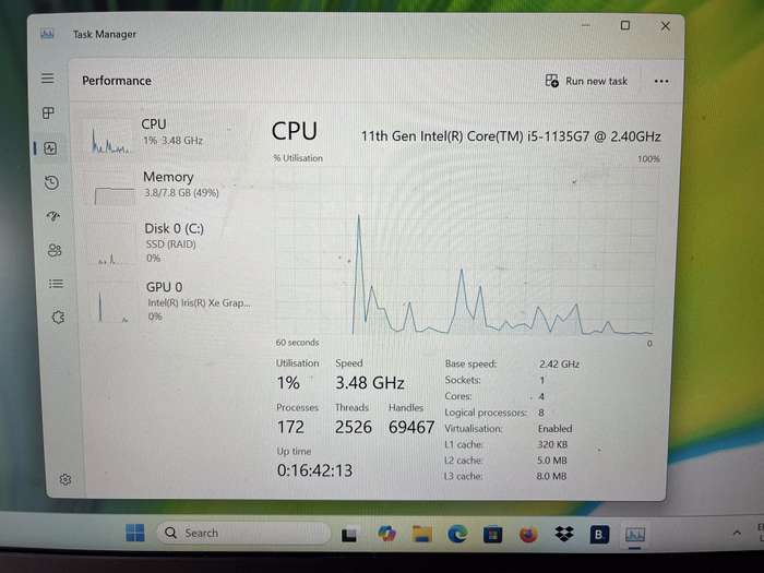 Acer Swift SF314-59 8GB RAM 512GB NVME SSD Silver - Hinge Damage