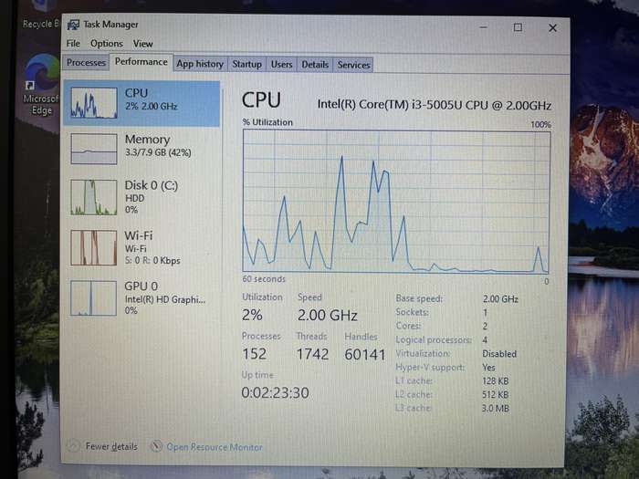 HP 15-BS100NI "Core i3" 8GB RAM 1TB HDD Black - Screen Damage