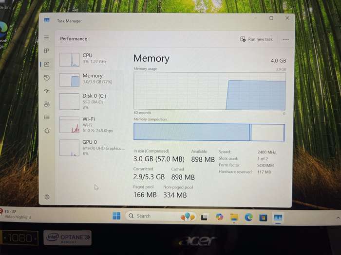 AcerSpin 3 8th Gen "Core i3" 4GB RAM +16GB Intel Optane 1TB SSD Black (3 Month Warranty)