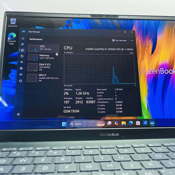 Asus Zenbook 13 UX325J 10th Gen "Core i5" 1.50GHz 8GB RAM 512GB SSD NVMe Blue - Damaged Hinge And...