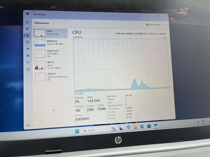 HP 250 G8 11th Gen "Core i5" 2.40GHz 16GB RAM 256GB SSD Grey - Camera Doesn't Work