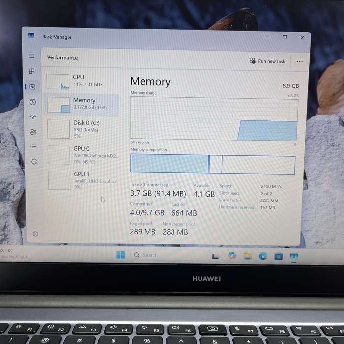 Huawei MateBook D14 10th Gen Core i5 1.60GHz 8GB RAM 500GB SSD NVMe Silver (3 Month Warrant...