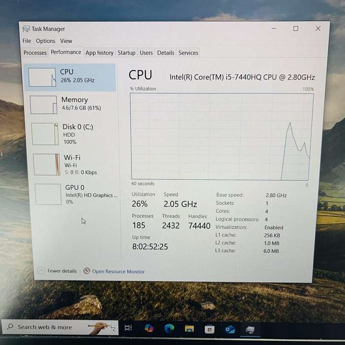 Dell Latitude 5580 7th Gen "Core i7" 2.80GHz 8GB RAM and 500GB HDD Black