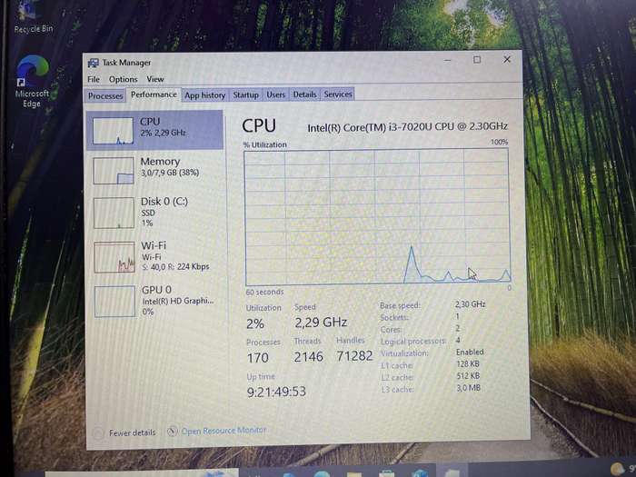 Dell Vostro 15 7th Gen "Core i3" 2.30GHz 8GB RAM 256GB SSD Black