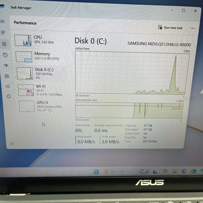 Asus M515U Ryzen 5 2.10GHz 12GB RAM 500GB SSD NVMe Silver (3 Month Warranty)  Minor Bright Spots