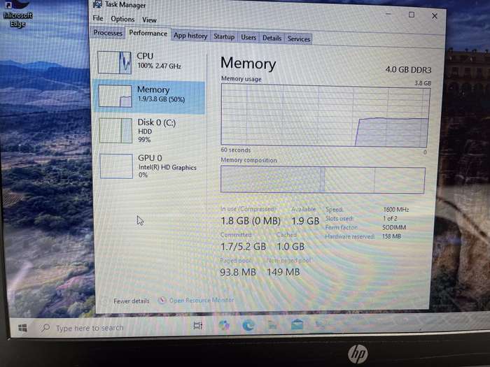 HP 15-ay031ni "Celeron N3060" 1.60GHz 8GB RAM 500GB HDD Silver - Faulty Battery
