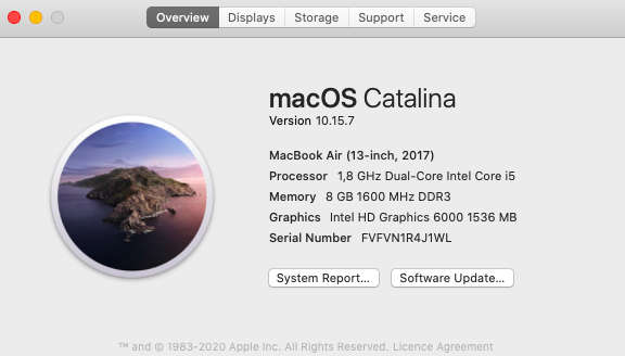 Apple MacBook Air 13-Inch Core i5 1.8GHz (2017) 8GB RAM 256GB SSD Silver (3 Month Warranty)...