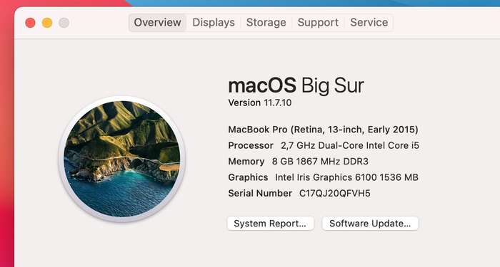 MacBook Pro 13" "Core i5" 2.7GHz (Early 2015) 8GB RAM 256GB SSD Silver - Cracked Screen
