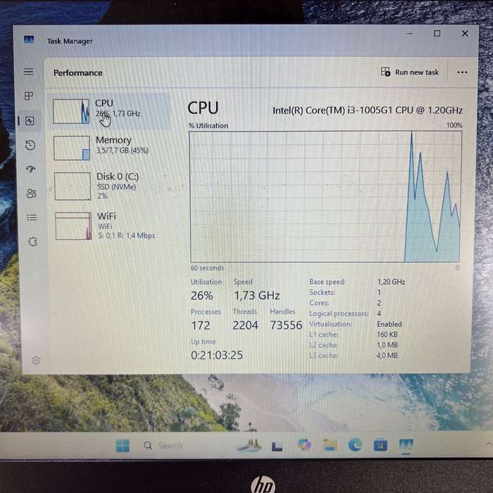 HP 14dq1031 ni "Core i3" 8GB RAM 256GB SSD Silver - Bright Spots | Chipped Casing