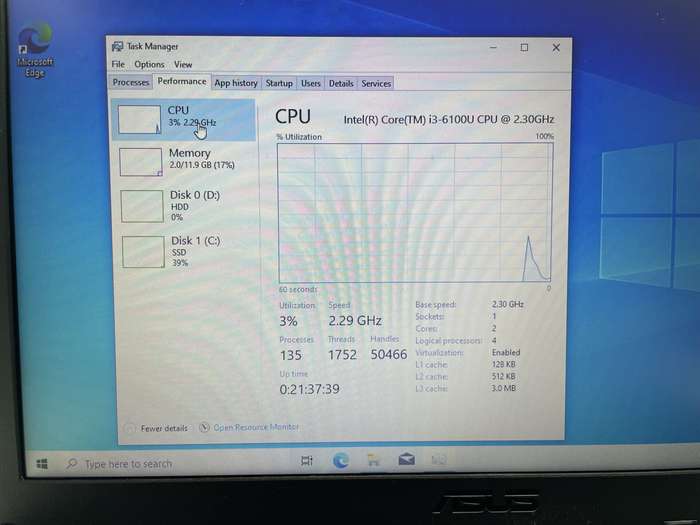 Asus X543UA-I341GT 6th Gen "Core i3" 2.30GHz 12GB RAM 256GB SSD + 1TB HDD Black - Hinge Damage An...