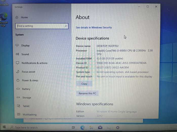 Asus X543UA-I341GT 6th Gen "Core i3" 2.30GHz 12GB RAM 256GB SSD + 1TB HDD Black - Hinge Damage An...