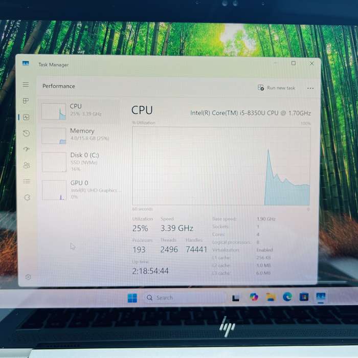 HP EliteBook 840 G5 8th Gen "Core i5" 1.70GHz 16GB RAM 256GB SSD NVMe Silver - Faulty Battery