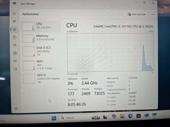 Asus X415F 10th Gen "Core i3" 2.50GHz 8GB RAM 256GB SSD NVMe Grey - Faulty Camera