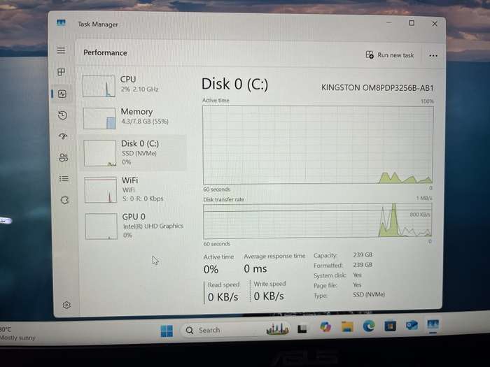 Asus X415F 10th Gen "Core i3" 2.50GHz 8GB RAM 256GB SSD NVMe Grey - Faulty Camera