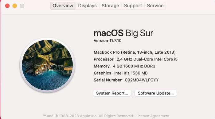 MacBook Pro 13-Inch "Core i5" 2.4GHz (Late 2013) 4GB RAM 128GB SSD Silver